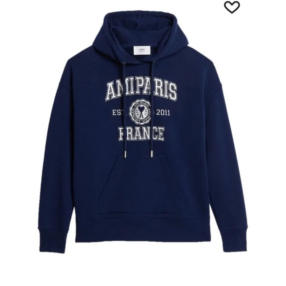 NEW SEASON: Ami Paris France navy hoodie small